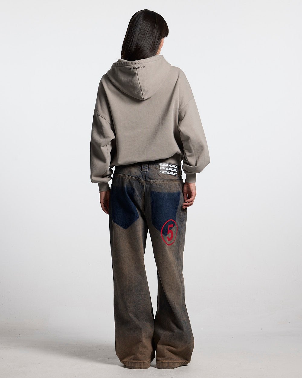DISTRESS STARS HOODIE BEIGE - Cold Culture #woman