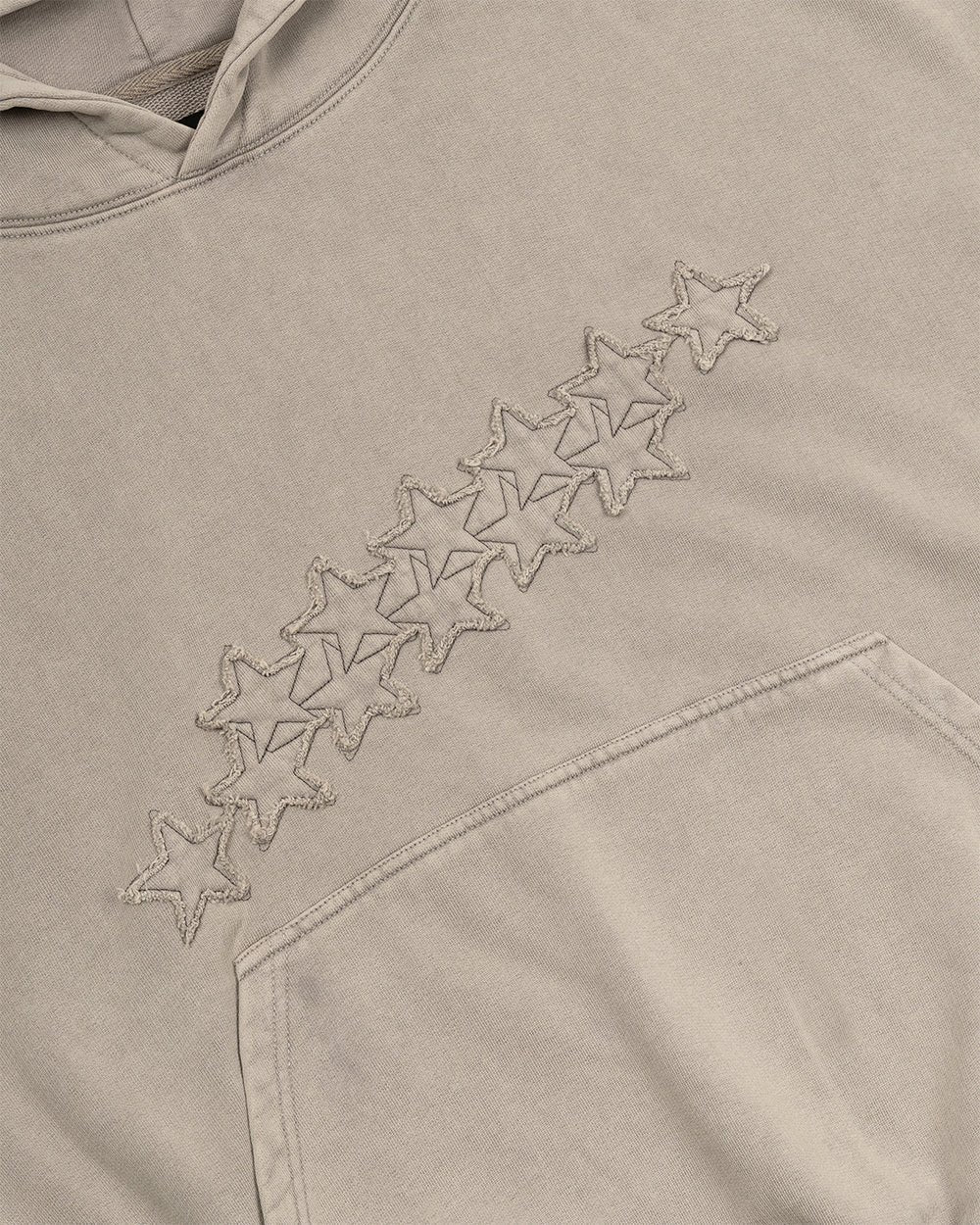 DISTRESS STARS HOODIE BEIGE - Cold Culture