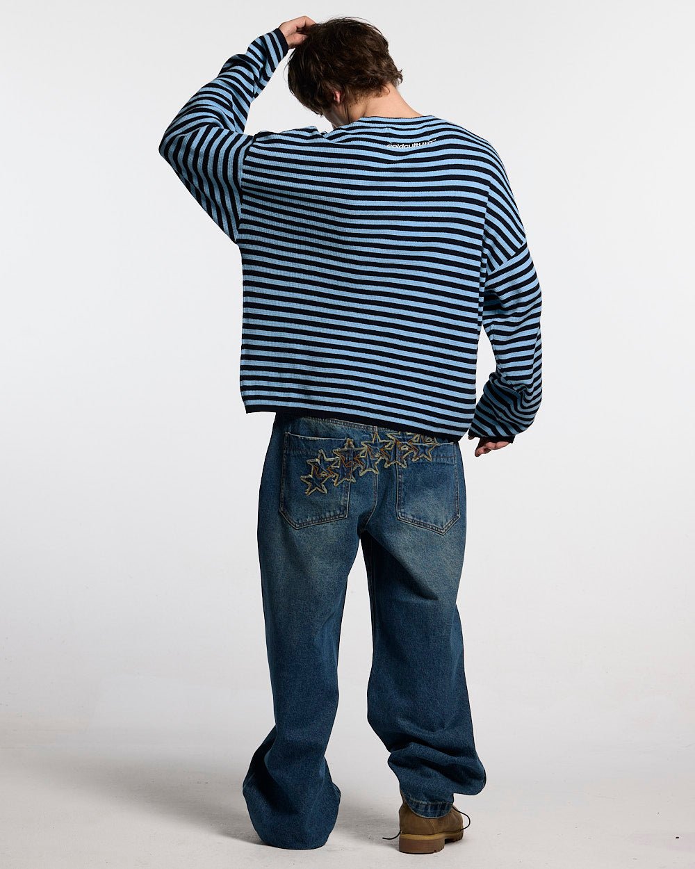 DISTRESS STARS V2 PANTS BLUE DENIM - Cold Culture #man