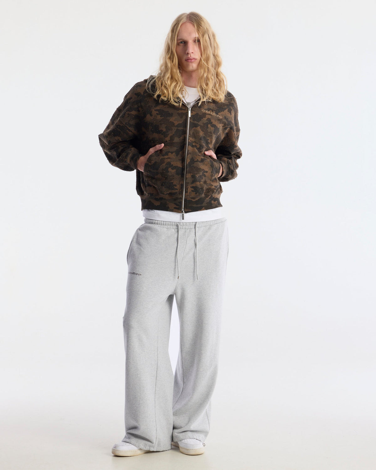 DISTRESS SWEATPANTS HEATHER GREY - Cold Culture