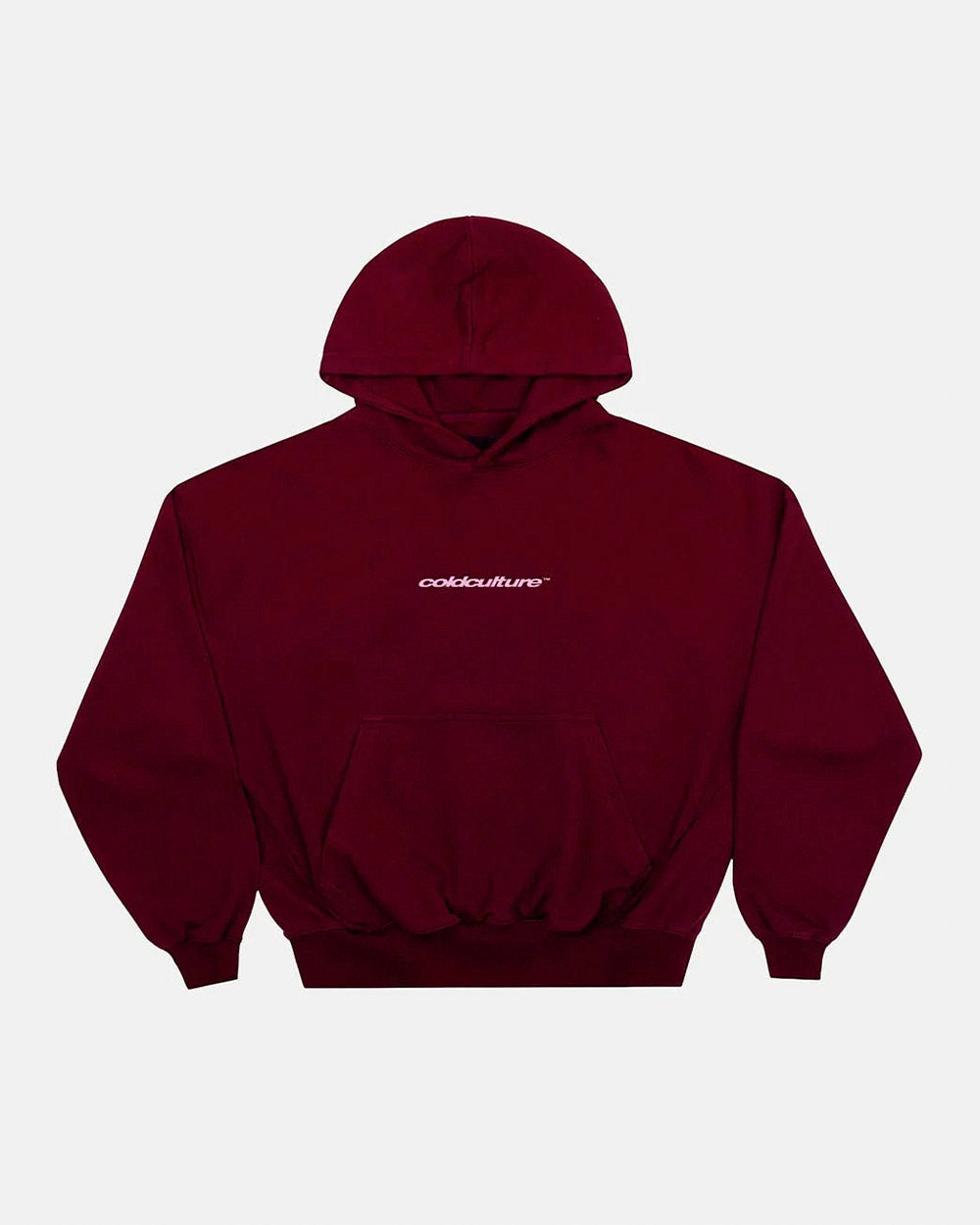DISTRESSED DEFENSE HOODIE BURGUNDY - Cold Culture #packshot