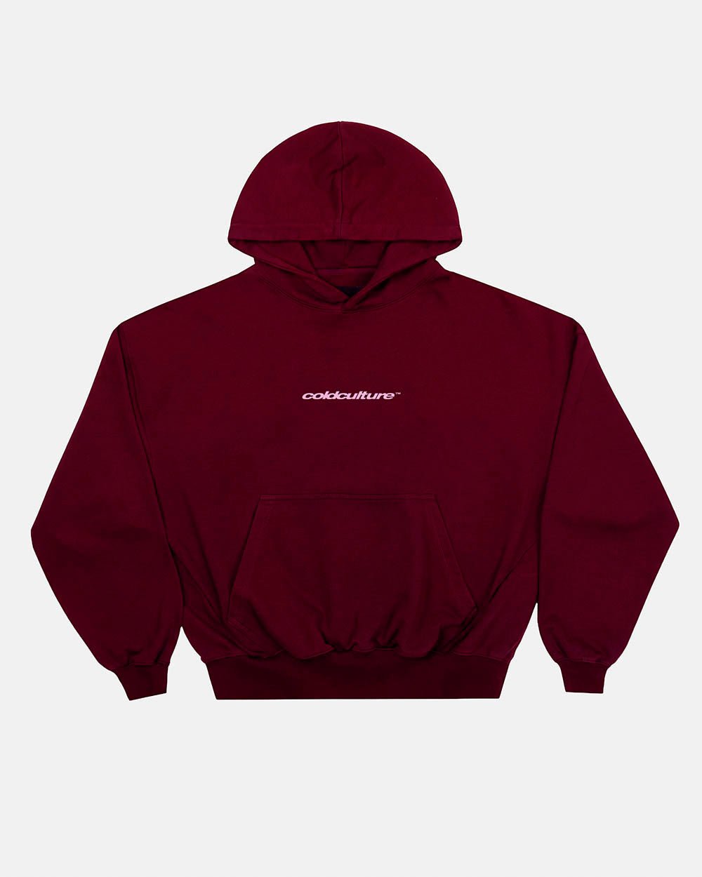 DISTRESSED DEFENSE HOODIE BURGUNDY - Cold Culture