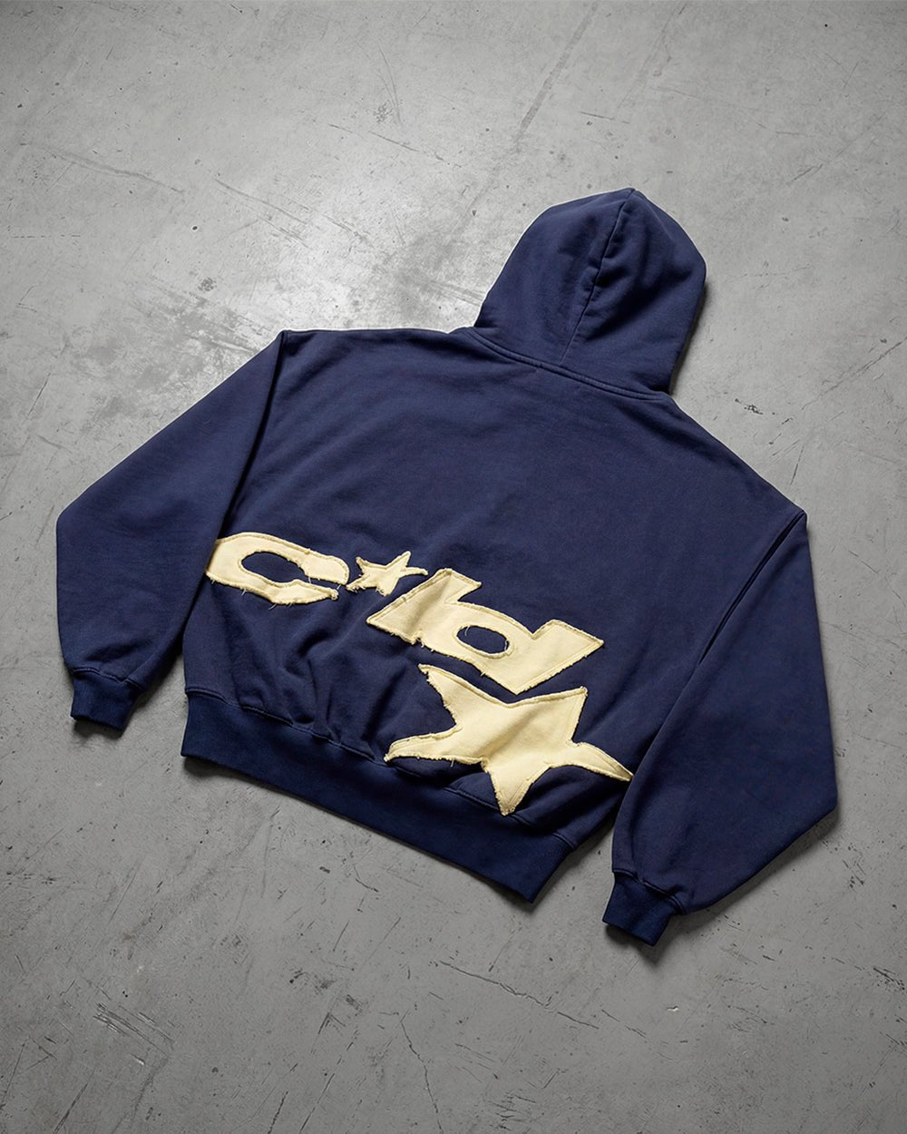 DISTRESSED DEFENSE HOODIE NAVY - Cold Culture