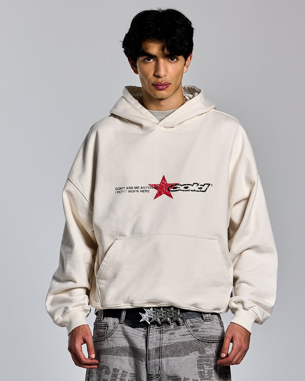 DONT WORK HOODIE +WASHED IVORY WHITE - COLD CULTURE
