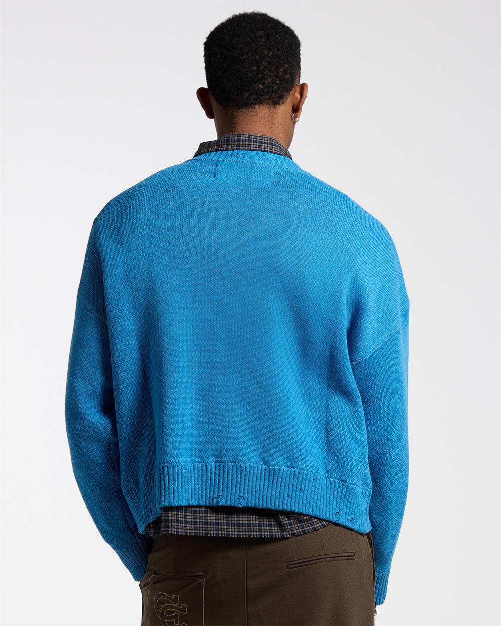 DOUBLE C STARS KNIT TARTAN BLUE - COLD CULTURE