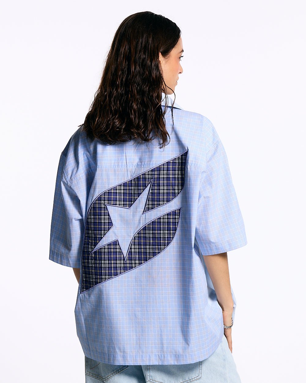 DOUBLE TARTAN SHIRT LIGHT BLUE - COLD CULTURE