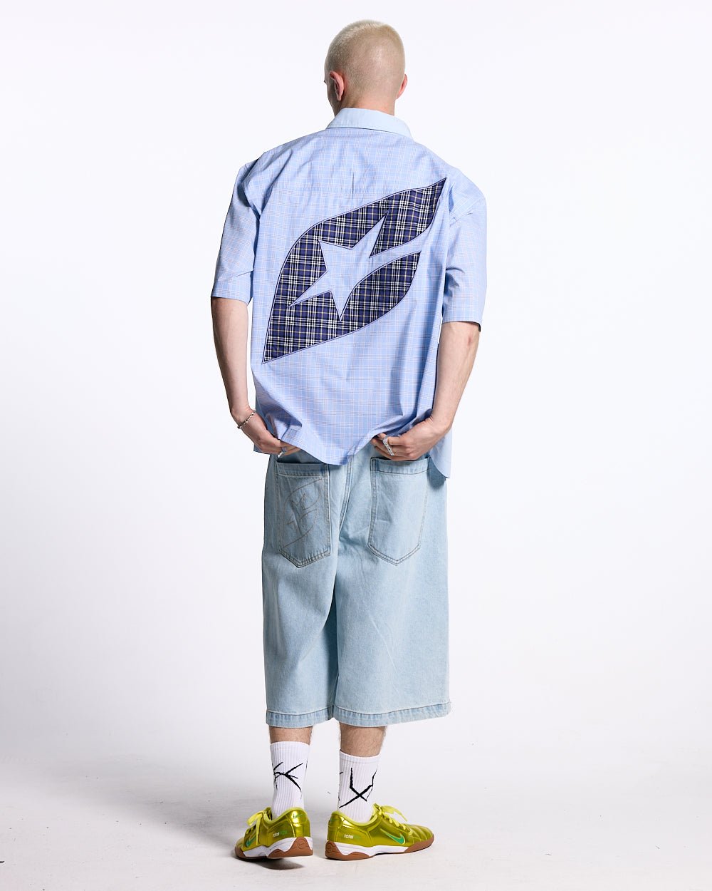 DOUBLE TARTAN SHIRT LIGHT BLUE - COLD CULTURE