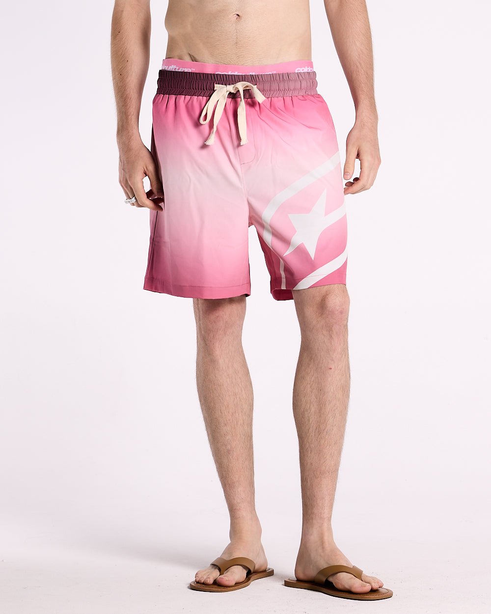 DOUBLE WAIST SWIM SHORTS GRADIENT PINK - COLD CULTURE