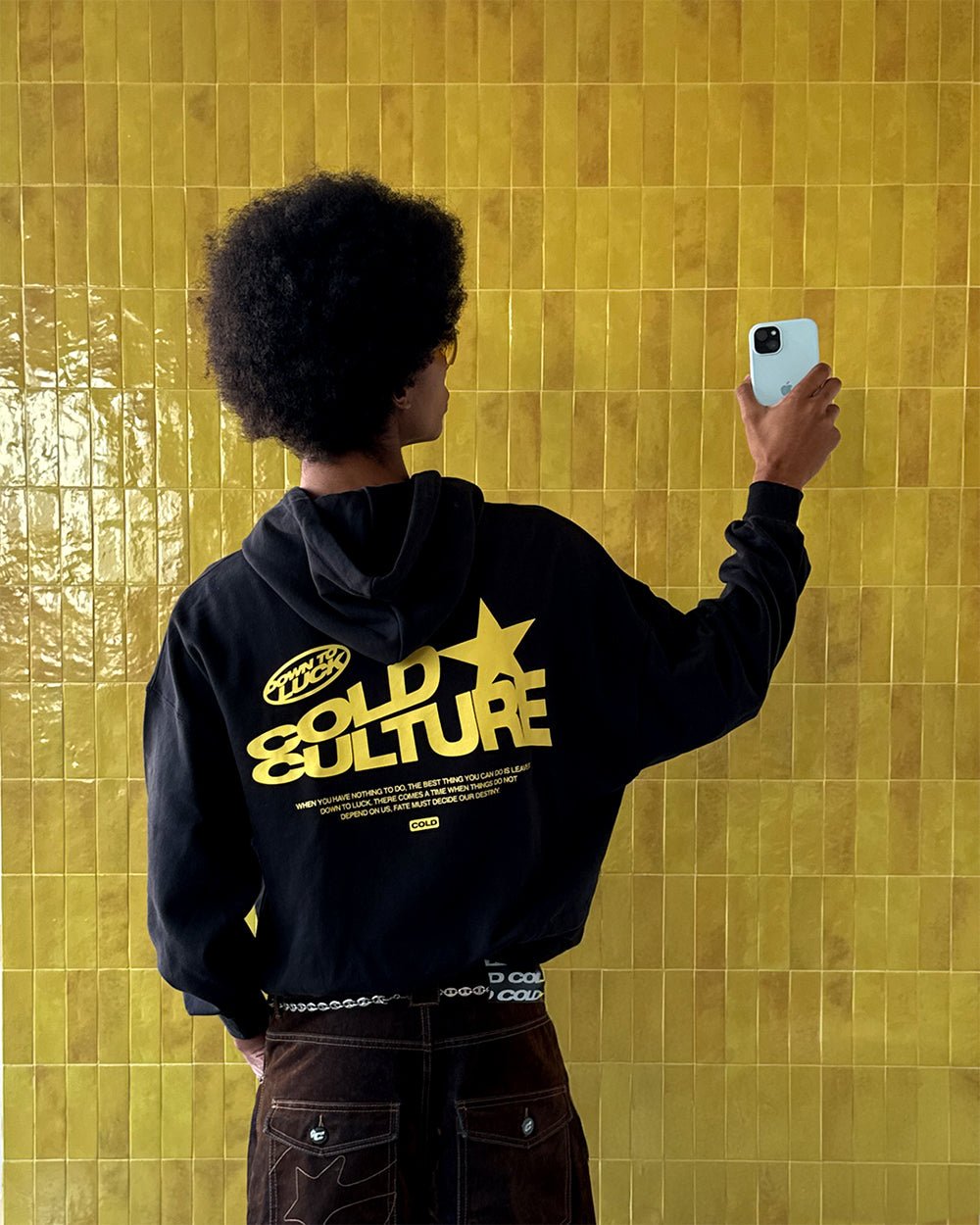 DOWN TO LUCK HOODIE BLACK - COLD CULTURE