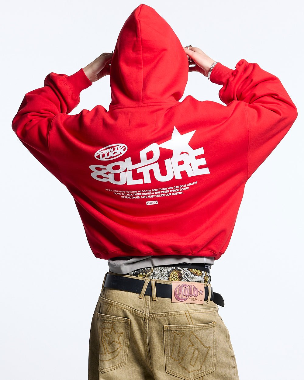 DOWN TO LUCK HOODIE RED - COLD CULTURE