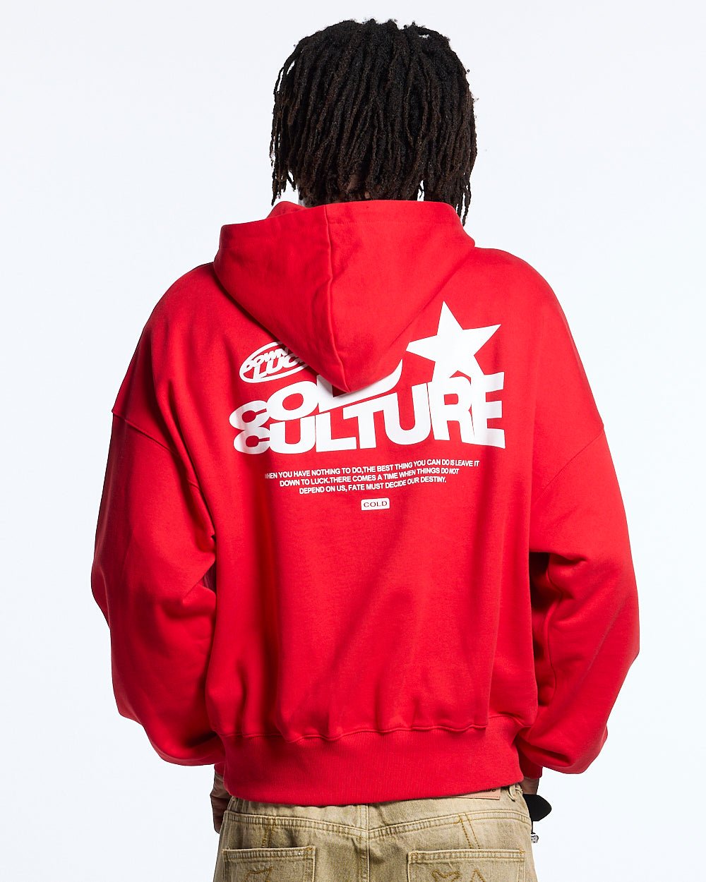 DOWN TO LUCK HOODIE RED - COLD CULTURE #man
