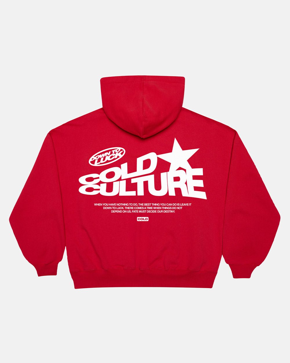 DOWN TO LUCK HOODIE RED - COLD CULTURE