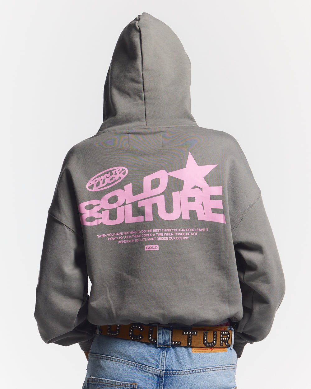 DOWN TO LUCK HOODIE SMOKEY GREY - COLD CULTURE #woman