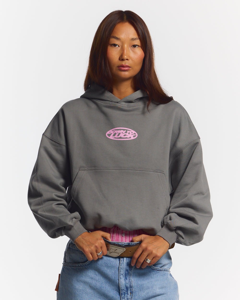 DOWN TO LUCK HOODIE SMOKEY GREY - COLD CULTURE #woman