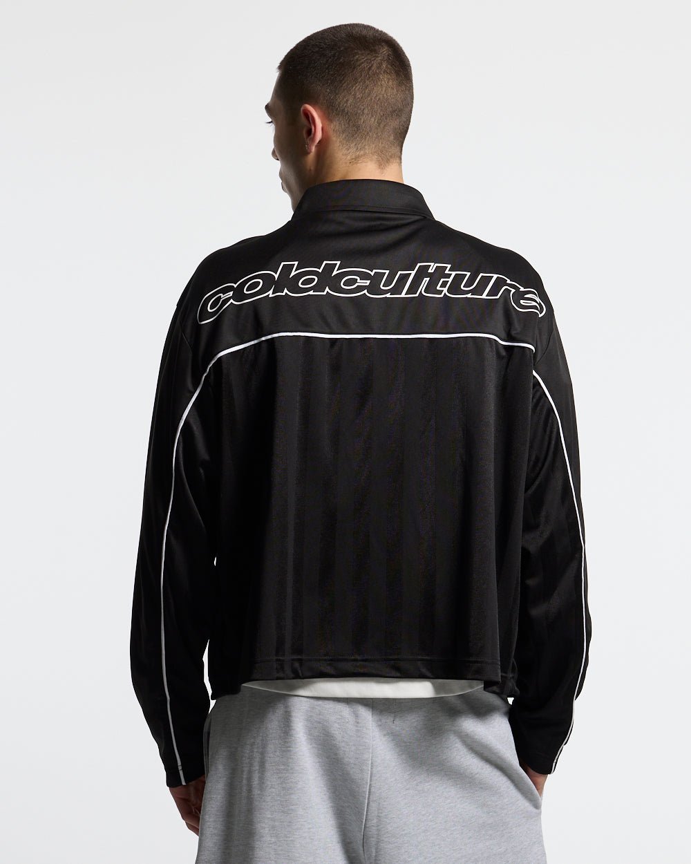 DRAW THE LINE LONGSLEEVE SHIRT BLACK - Cold Culture #man