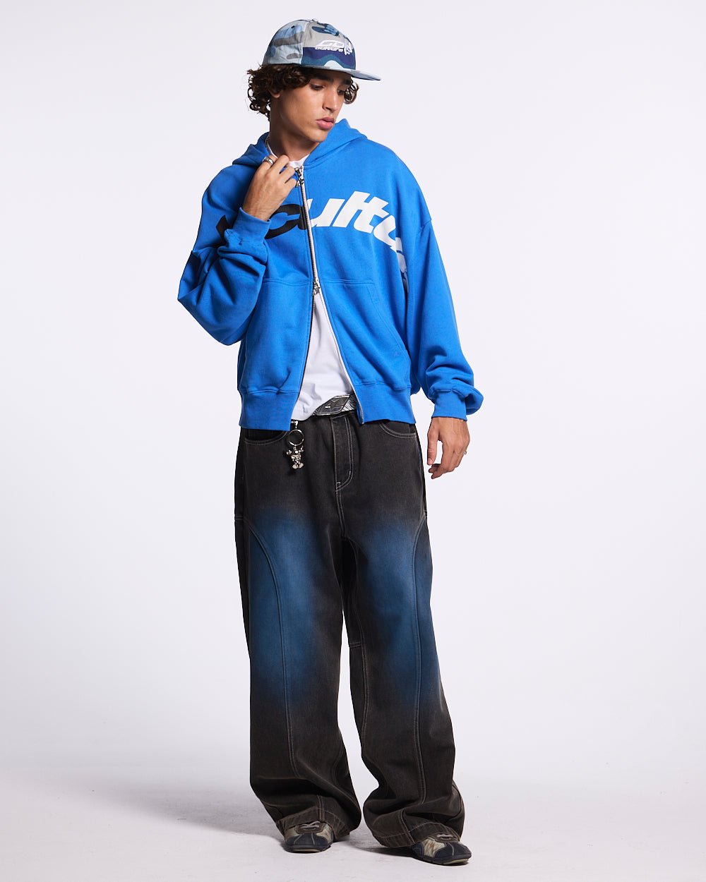 DRIVEN ZIP HOODIE BLUE - COLD CULTURE