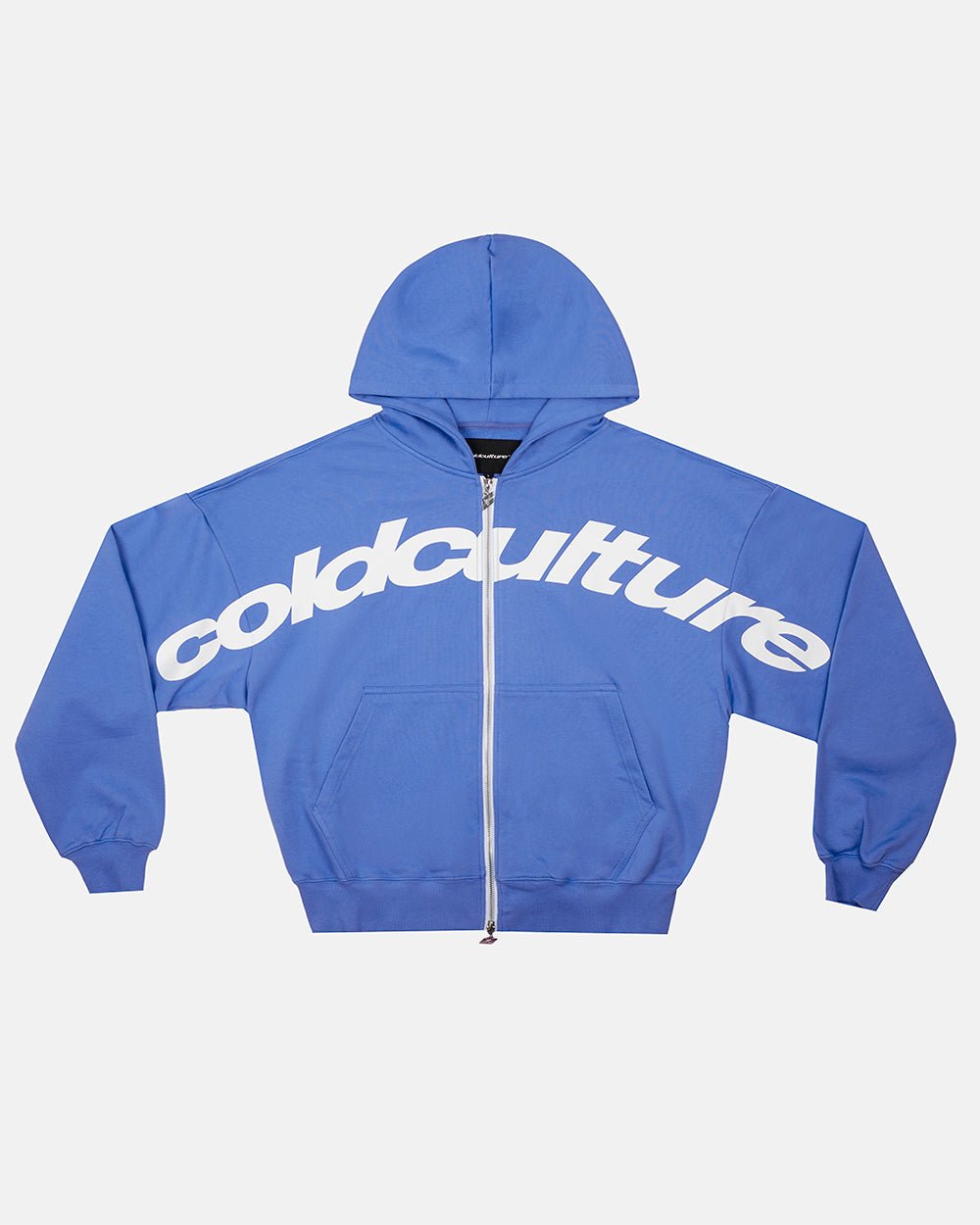 DRIVEN ZIP HOODIE BLUE & WHITE - Cold Culture