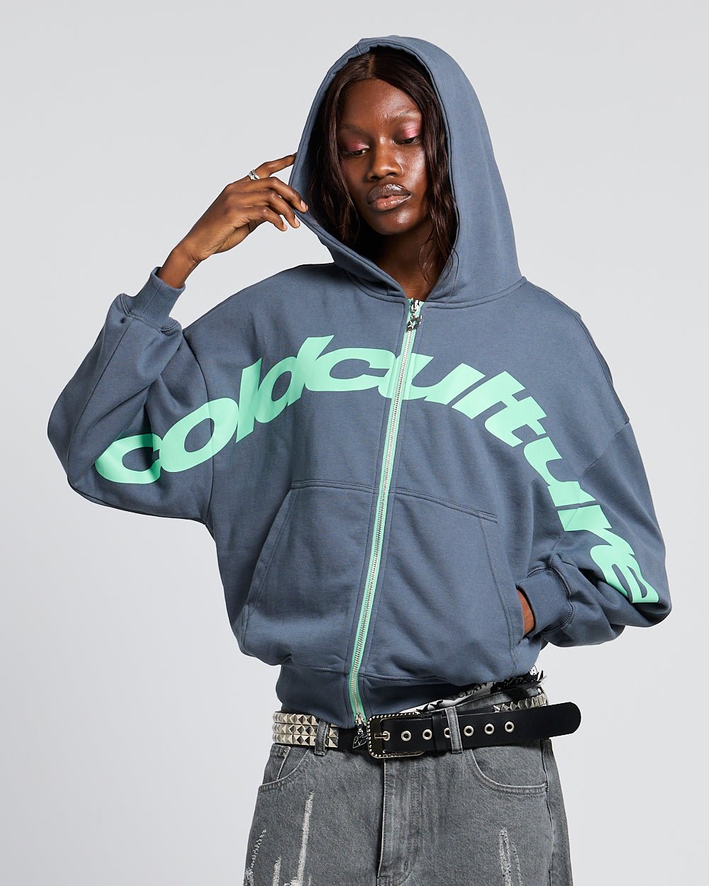 DRIVEN ZIP HOODIE INDIGO BLUE - Cold Culture