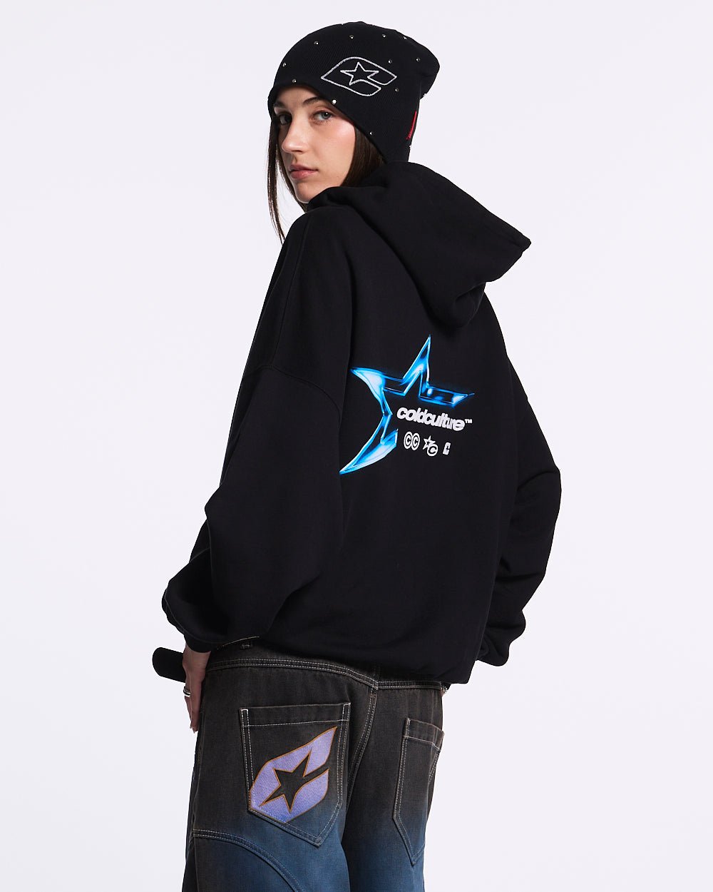 ELECTRIC SHINE HOODIE BLACK - COLD CULTURE