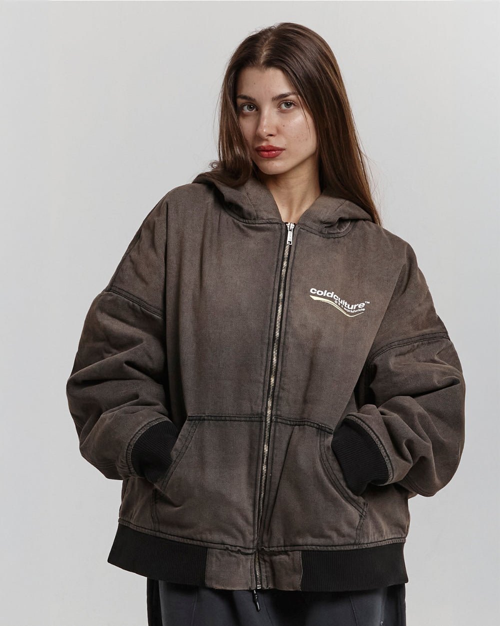 ENTERPRISE JACKET FADED DARK BROWN DENIM - COLD CULTURE