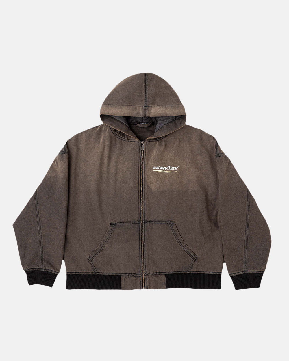 ENTERPRISE JACKET FADED DARK BROWN DENIM - COLD CULTURE