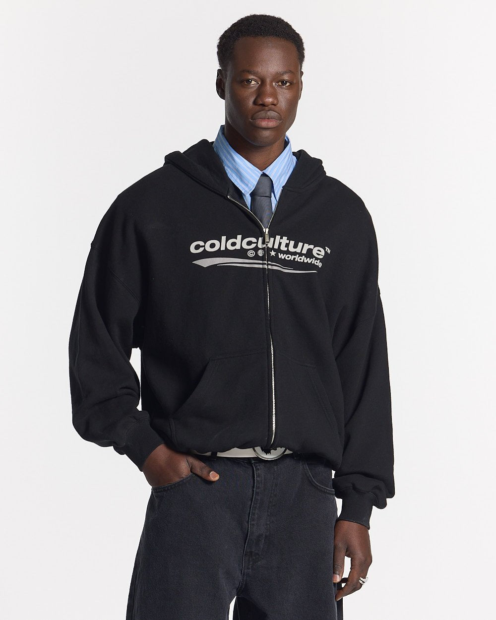 ENTERPRISE ZIP HOODIE BLACK - COLD CULTURE