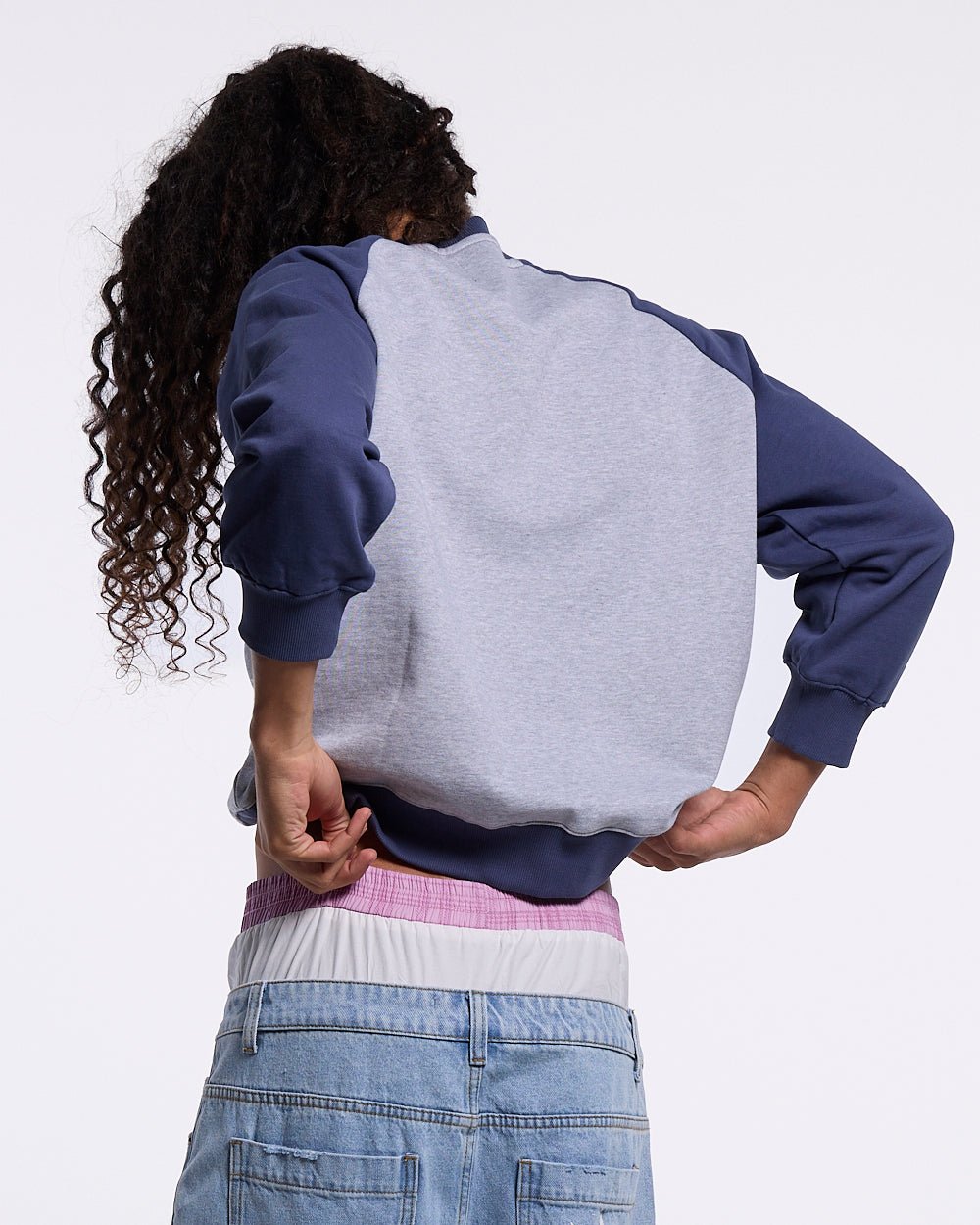 EST.2021 CREWNECK HEATHER GREY AND NAVY - Cold Culture