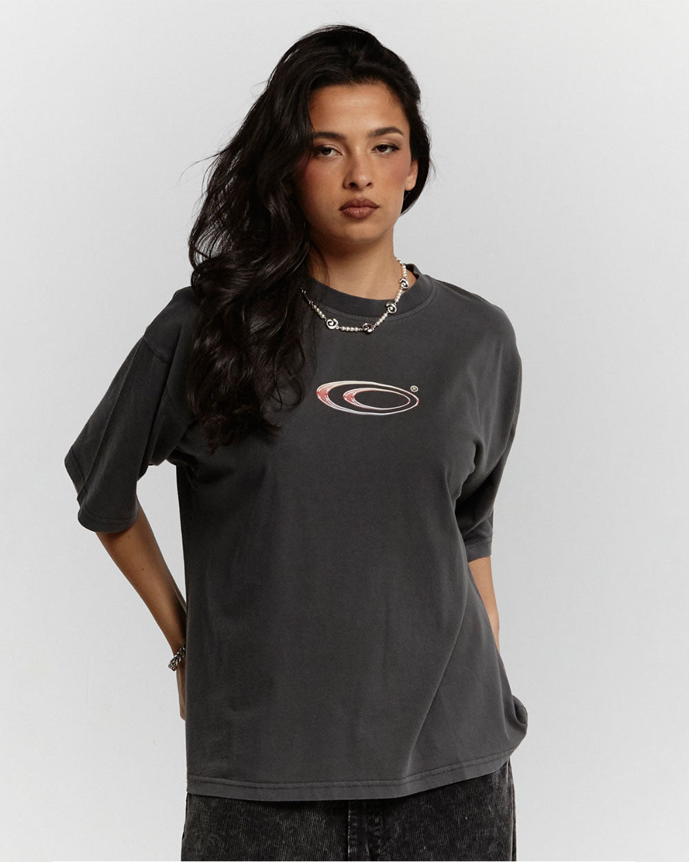 FADED METALLIC LOGO TEE HEAVY GREY - COLD CULTURE