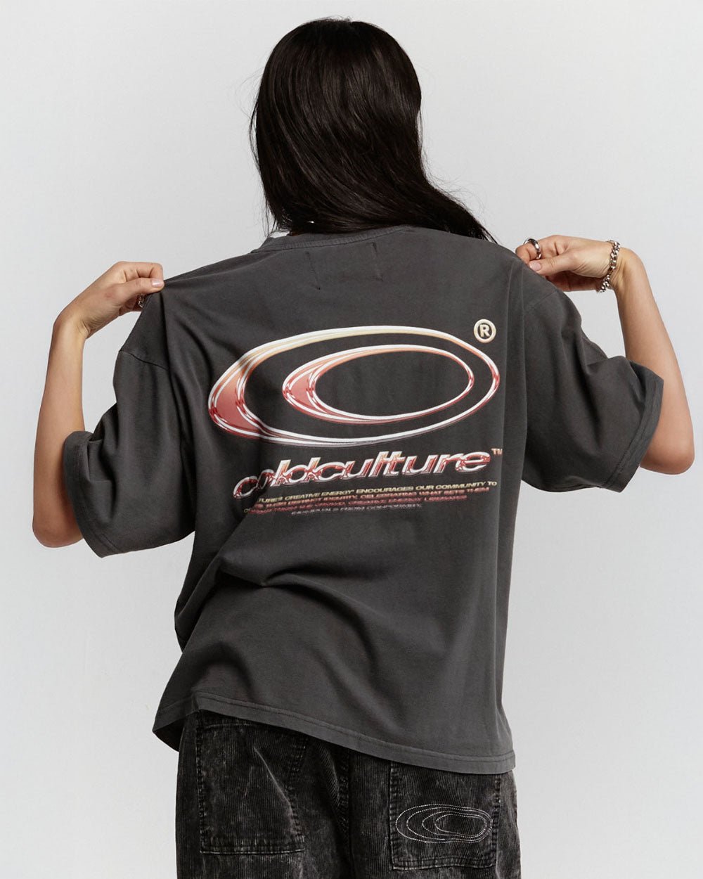 FADED METALLIC LOGO TEE HEAVY GREY - COLD CULTURE