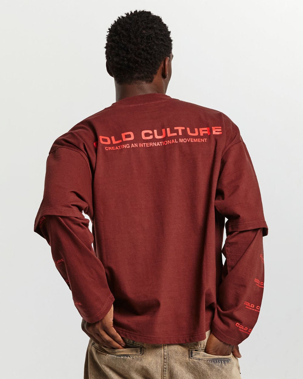 FIRE EARTH LONG SLEEVE TEE OXIDE RED - COLD CULTURE