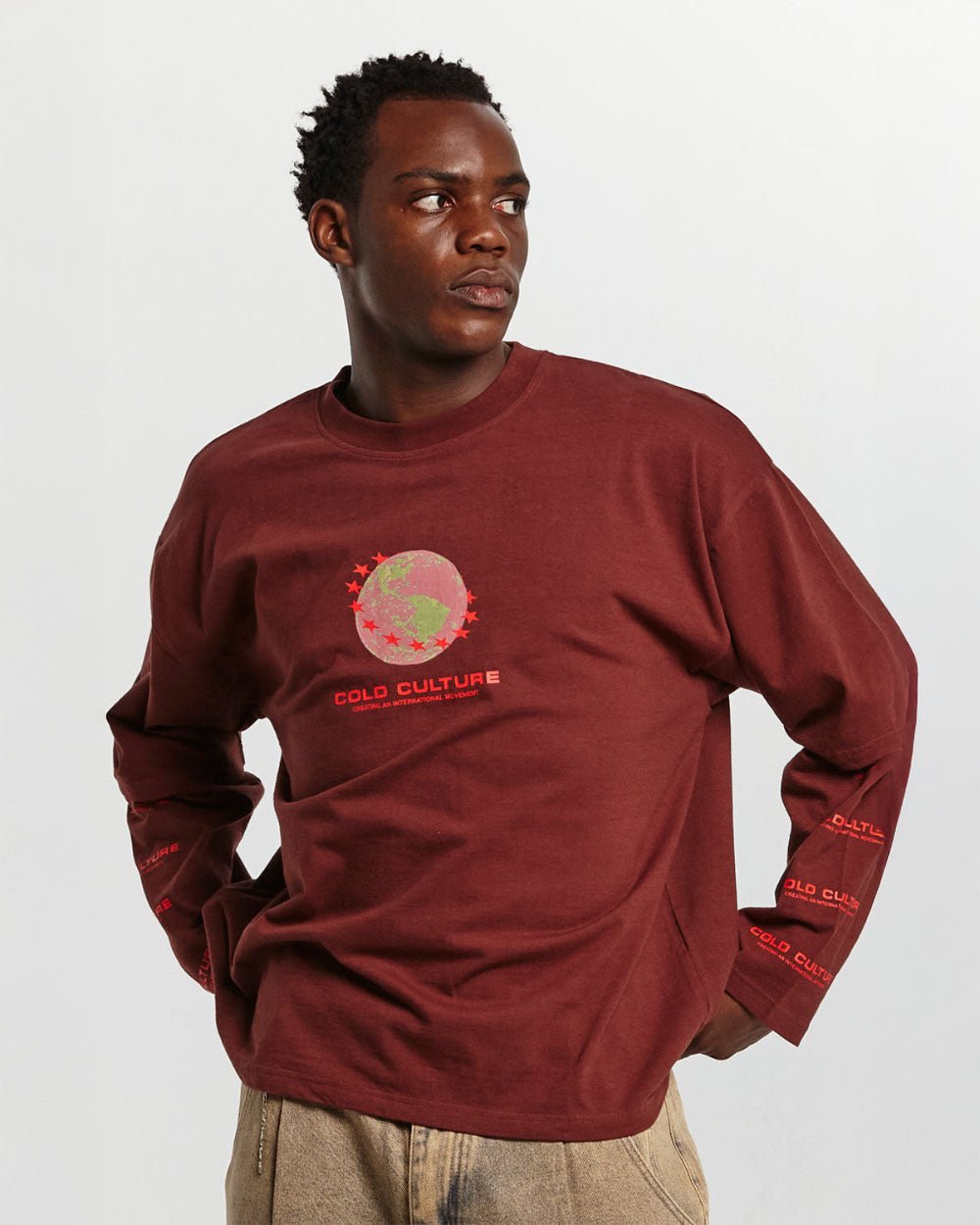 FIRE EARTH LONG SLEEVE TEE OXIDE RED - COLD CULTURE