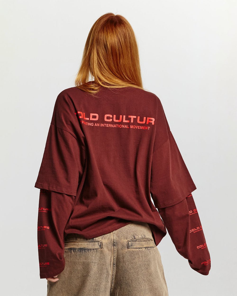 FIRE EARTH LONG SLEEVE TEE OXIDE RED - COLD CULTURE
