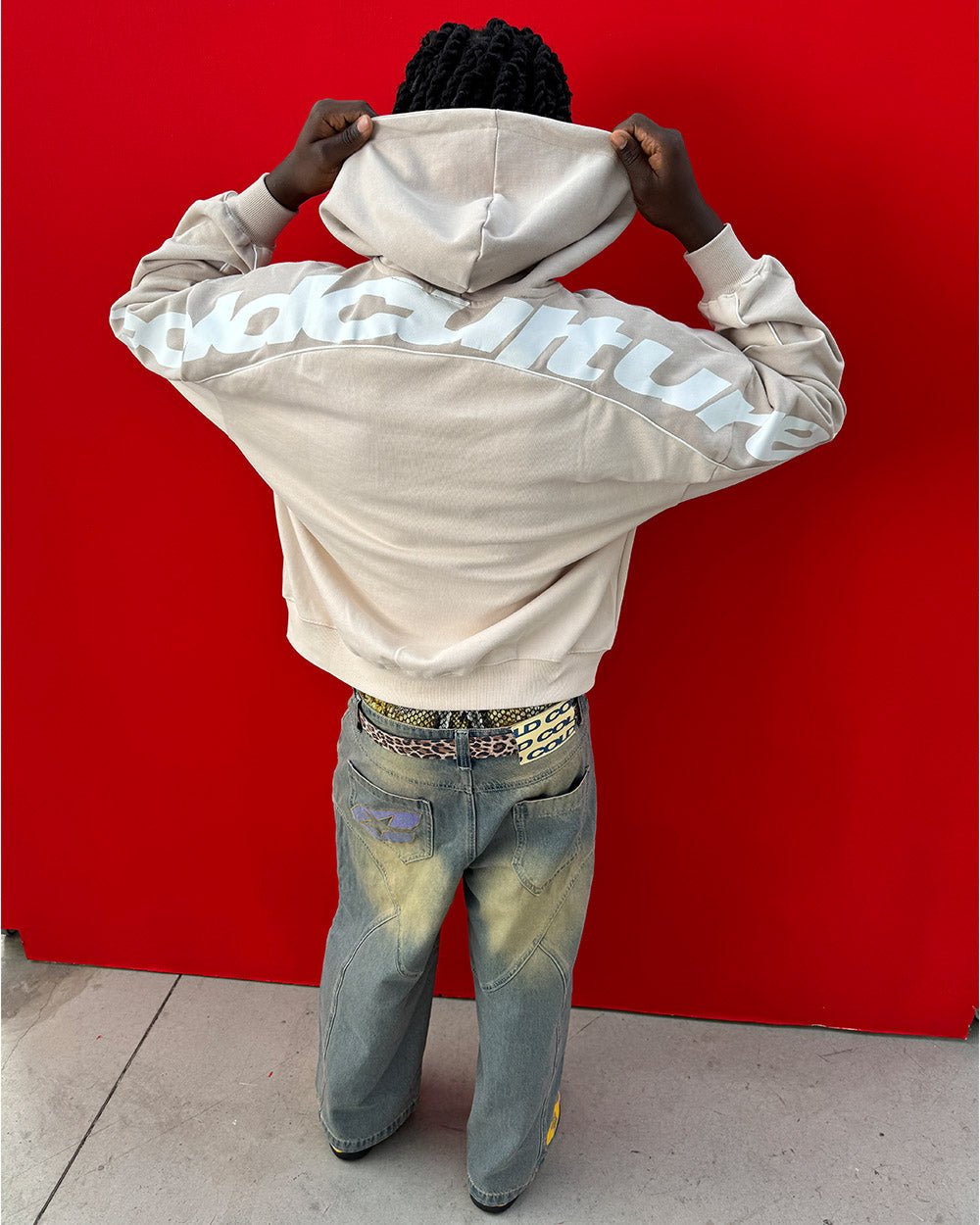 FLESH ZIP HOODIE BEIGE - Cold Culture
