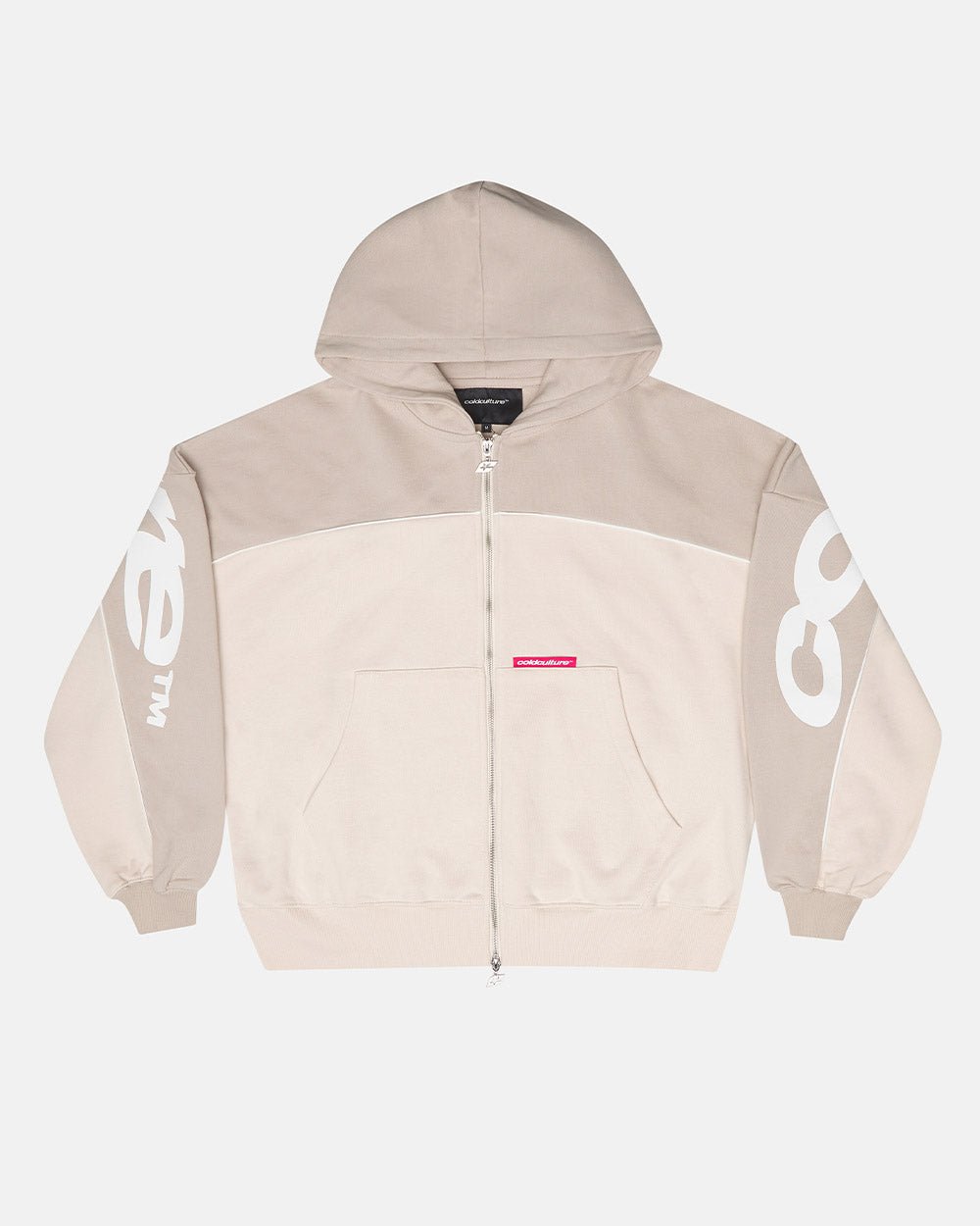 FLESH ZIP HOODIE BEIGE - Cold Culture