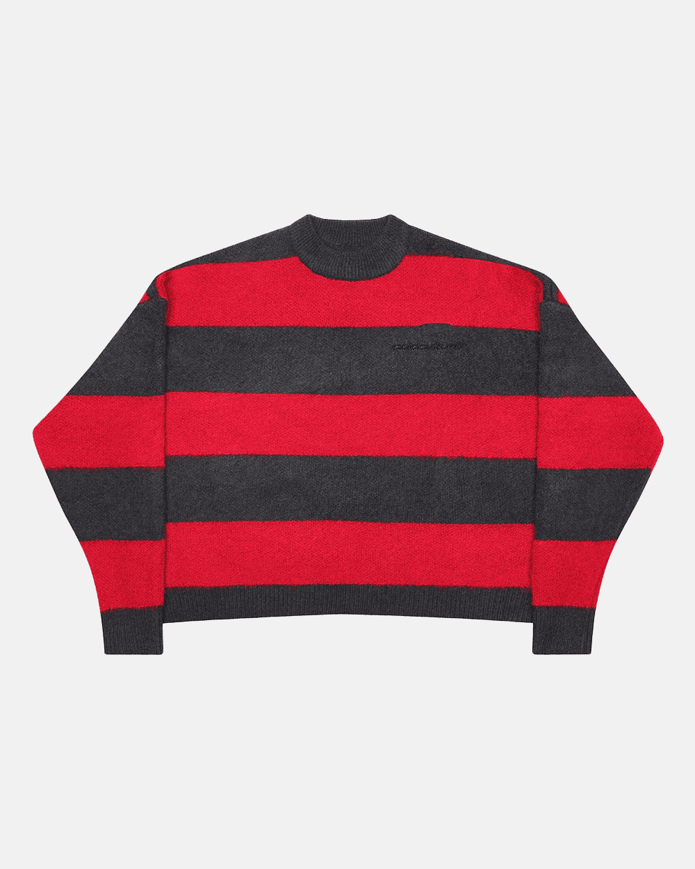 FLUFFY FUR KNIT BLACK & RED - Cold Culture