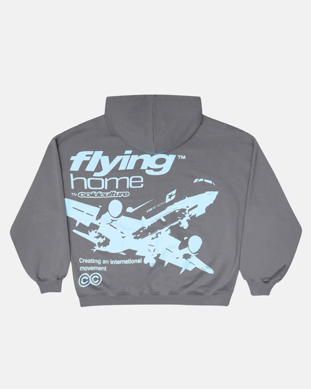 FLYING HOME HOODIE SMOKET GREY - COLD CULTURE