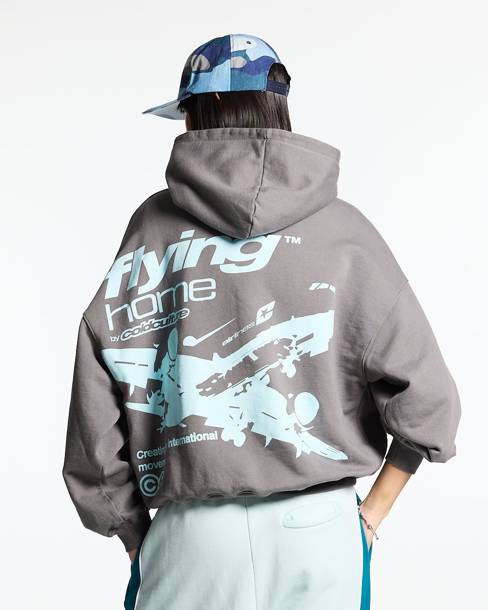 FLYING HOME HOODIE SMOKET GREY - COLD CULTURE