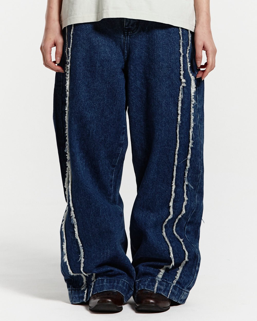 FRAYED LINE V1 PANTS MIDNIGHT BLUE DENIM - COLD CULTURE