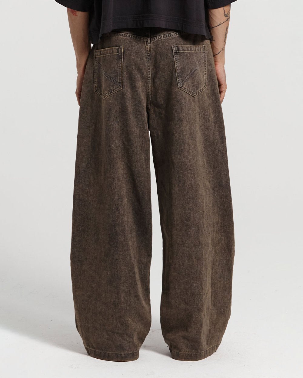 FRAYED WAISTBAND JEANS DUST GREY DENIM - COLD CULTURE