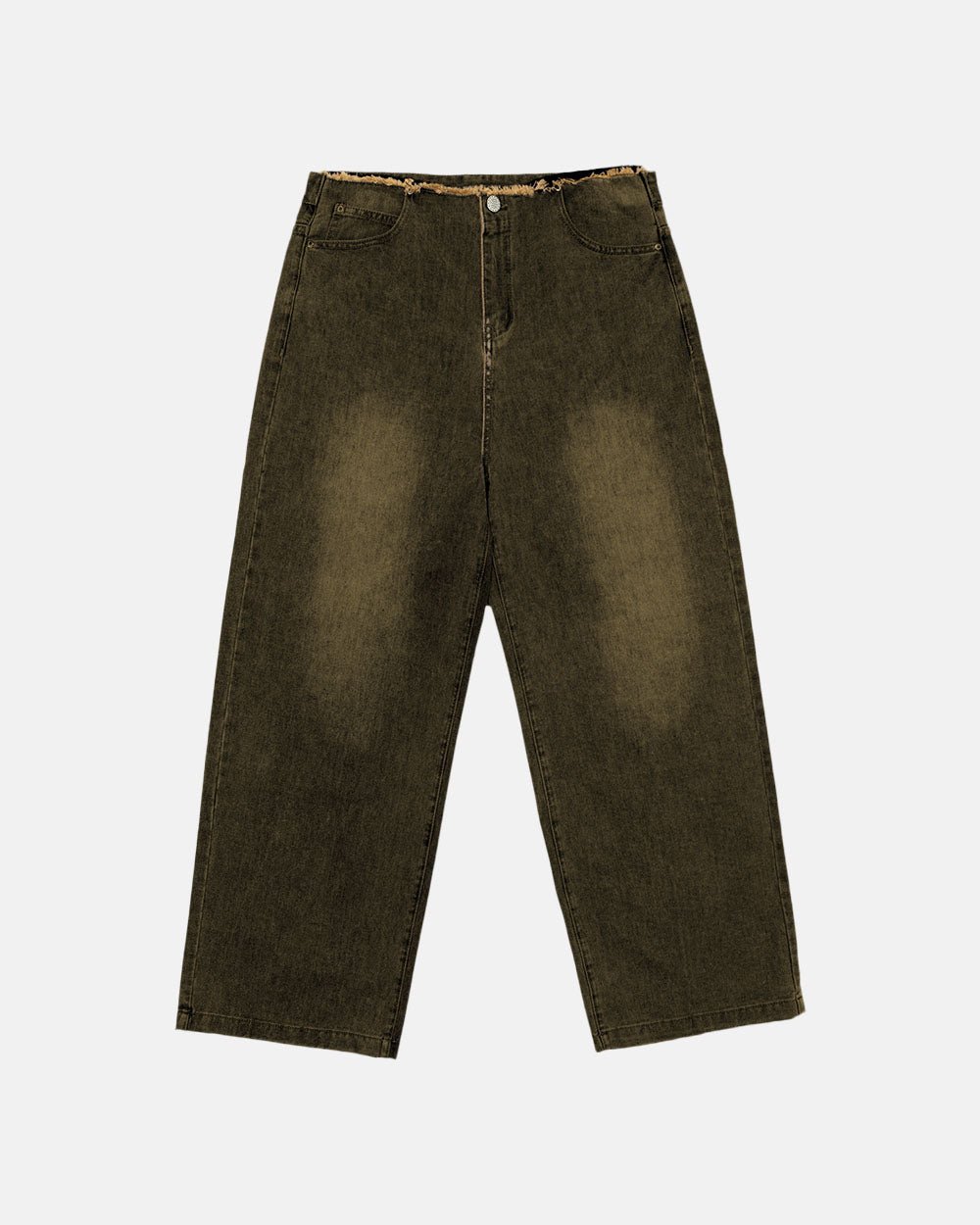 FRAYED WAISTBAND JEANS DUST GREY DENIM - COLD CULTURE