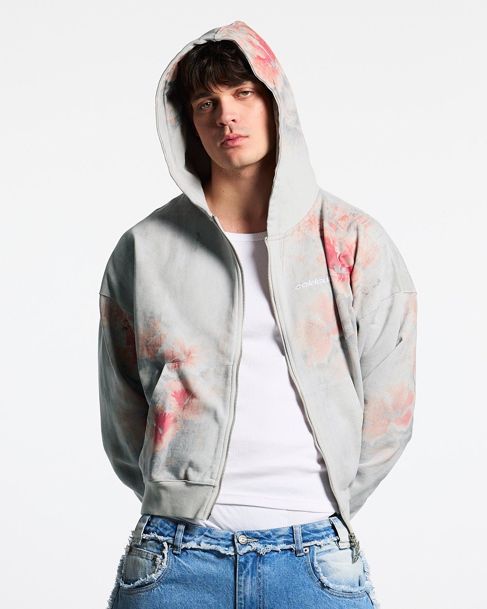 GARDEN N´ROSES ZIP HOODIE GREY - Cold Culture