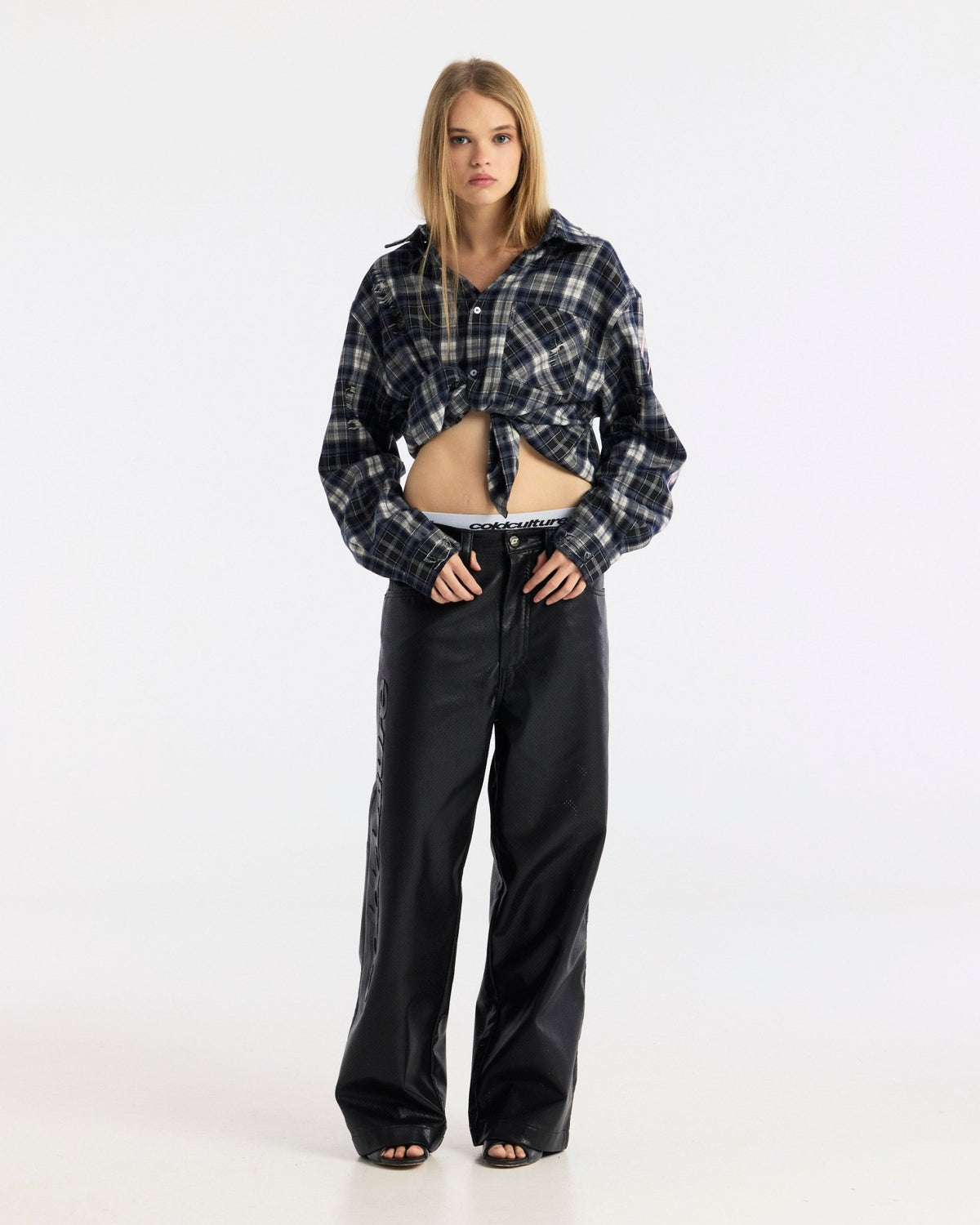 GLEENWOOD PLAID TARTAN SHIRT BLACK & WHITE - Cold Culture