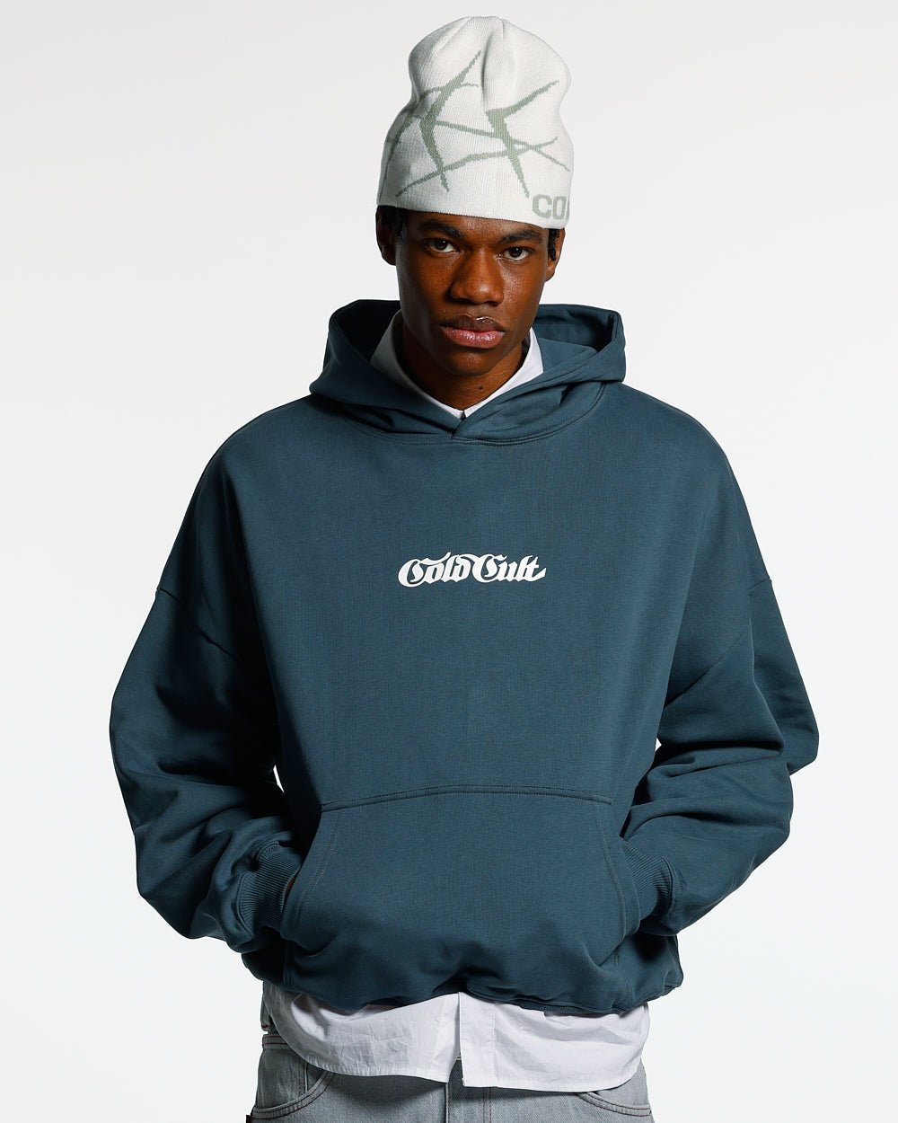 GOTHIC ARC HOODIE SLATE BLUE - COLD CULTURE