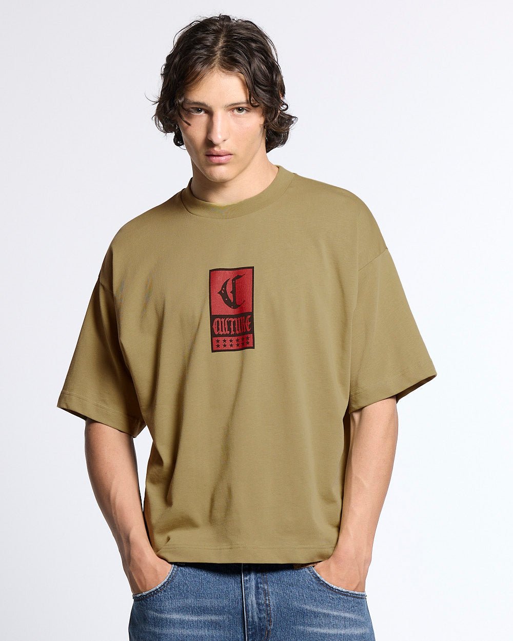 GOTHIC CURVED TEE GREEN - Cold Culture