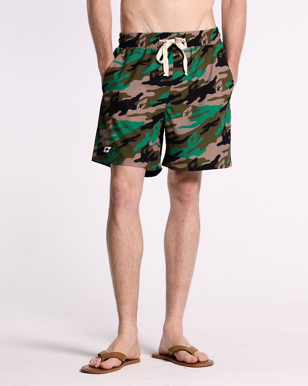 GREEN CAMO SWIM SHORT - COLD CULTURE