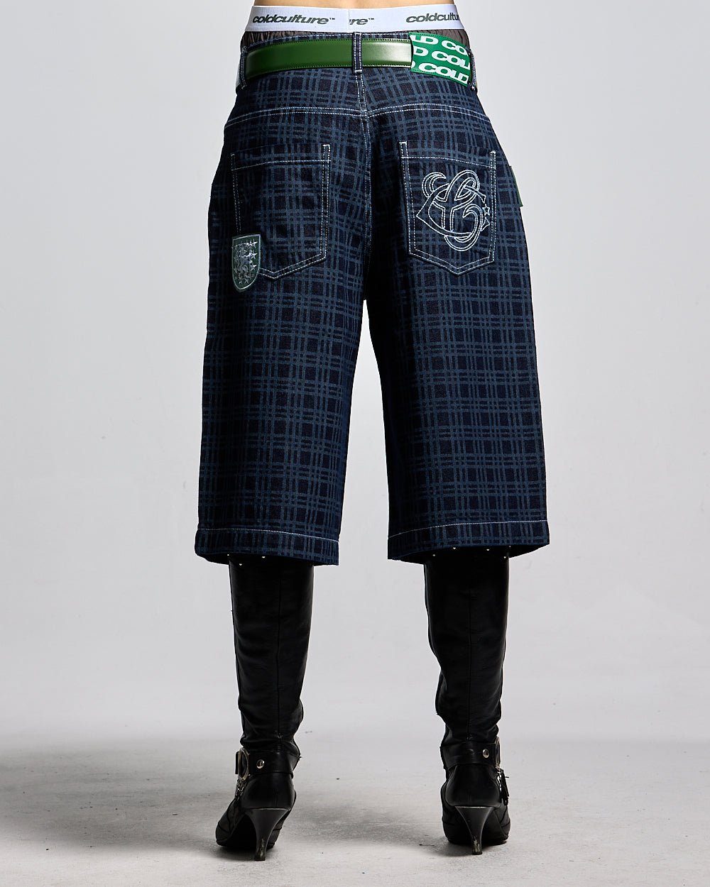 GRID JORTS TARTAN BLUE/GRAY - COLD CULTURE #woman