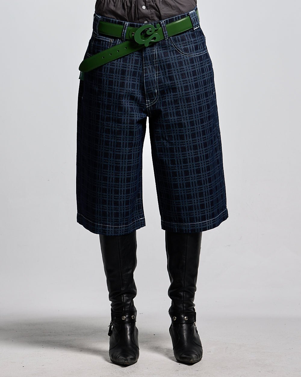 GRID JORTS TARTAN BLUE/GRAY - COLD CULTURE #woman