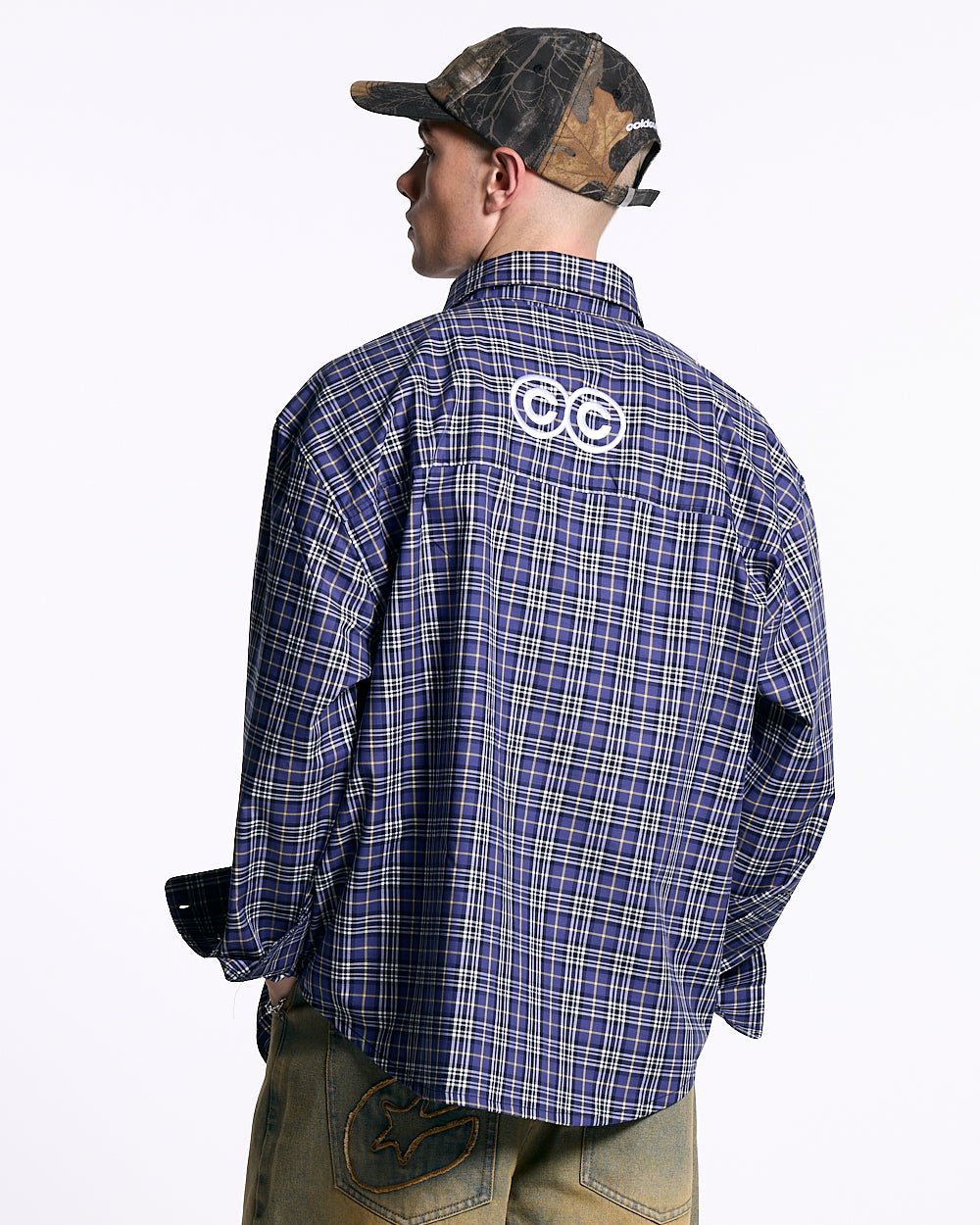 GRID SHIRT TARTAN DARK BLUE/GRAY - Cold Culture