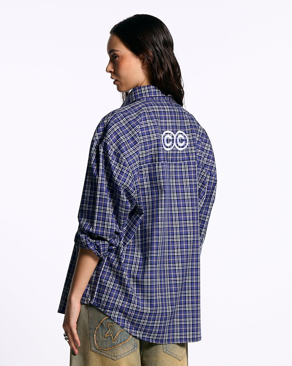 GRID SHIRT TARTAN DARK BLUE/GRAY - Cold Culture