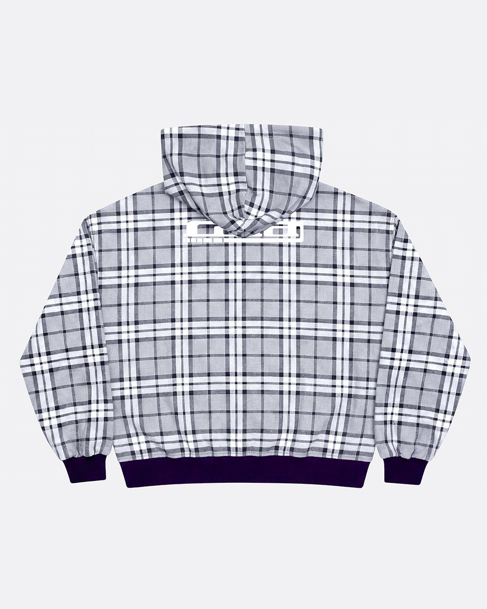 GRID ZIP HOODIE TARTAN DARK BLUE/GREY - Cold Culture